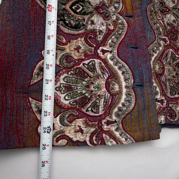 Soft Surroundings Vintage Maija Embroidered Jacket Velvet Bead Boho Maximalist M - Picture 10 of 11